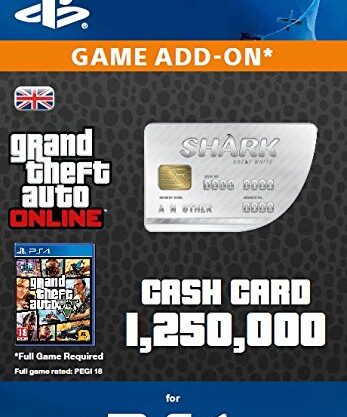 Grand Theft Auto Online – $1,250,000 Great White Shark Cash Card (PS4)